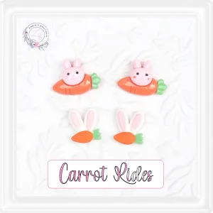 ⋅ Carrot Rides ⋅ Flat Back Cabochon Resin Vegetable Embellishments ⋅ 2 pieces ⋅