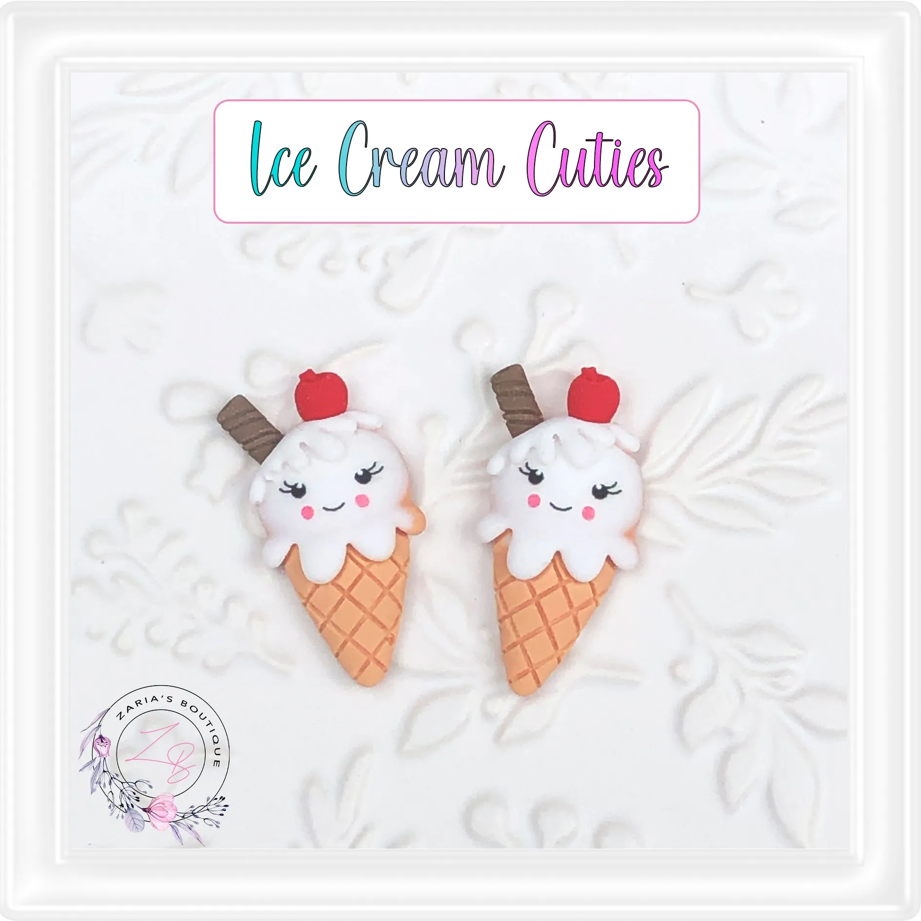⋅ CHERRY ICE CREAMS ⋅ Flatback Resin Embellishments ⋅