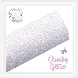 • Matte White Sparkle Chunky Glitter •