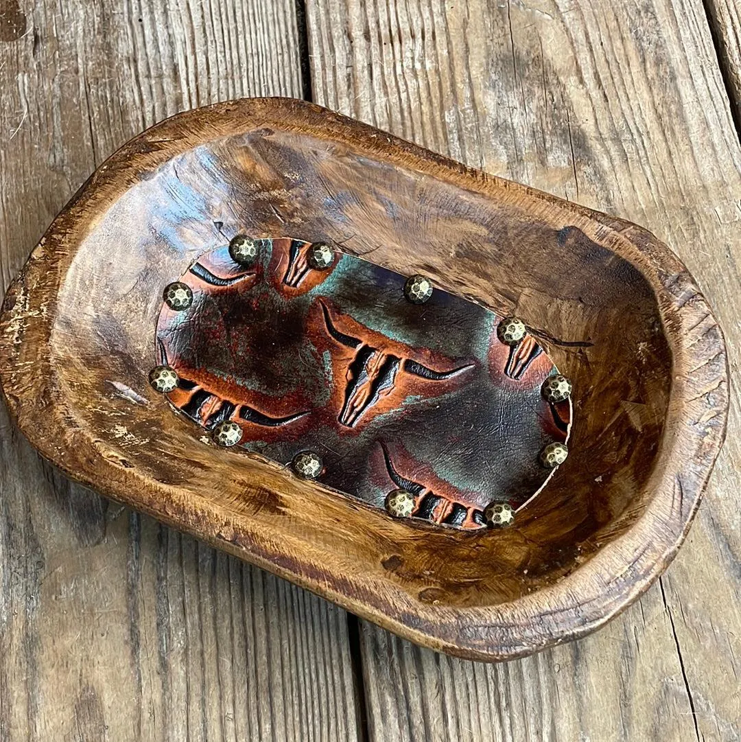 068 Small Décor Bowl -  w/ Fire Skulls