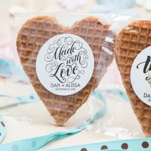 100 Pack Stroopwafel Heart Wedding Favors