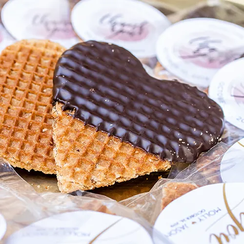 100 Pack Stroopwafel Heart Wedding Favors