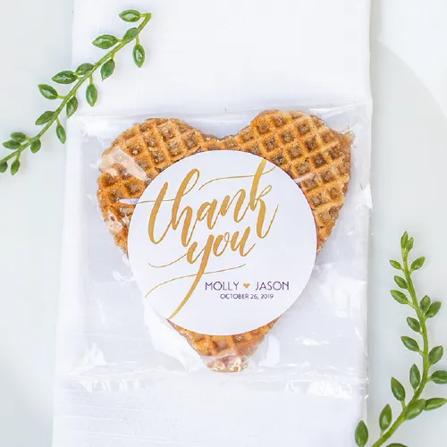 100 Pack Stroopwafel Heart Wedding Favors