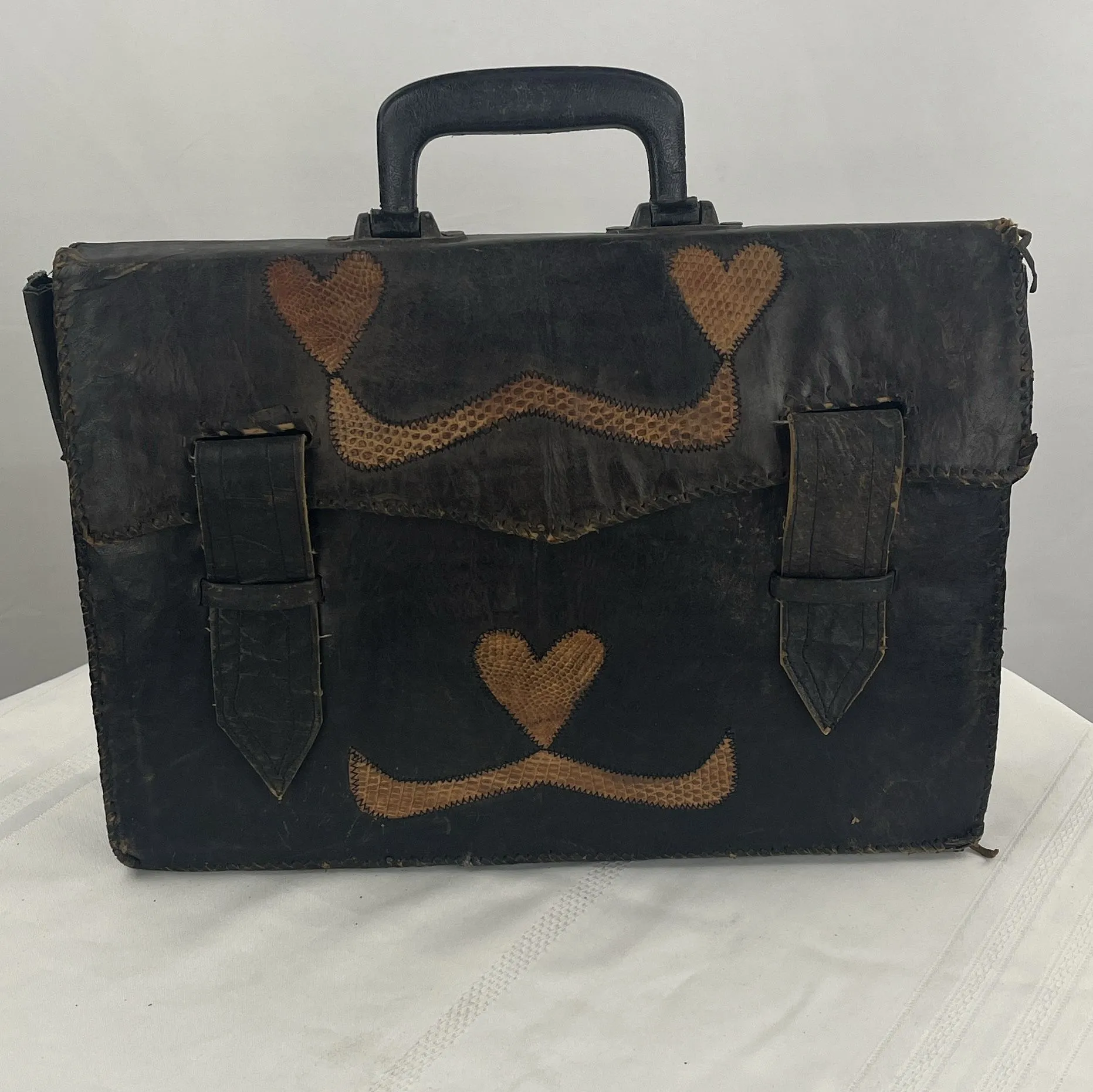 1900-1930 ENVELOPE PORTFOLIO BUSINESS LETTER DOCUMENT HOLDER BROWN LEATHER RARE
