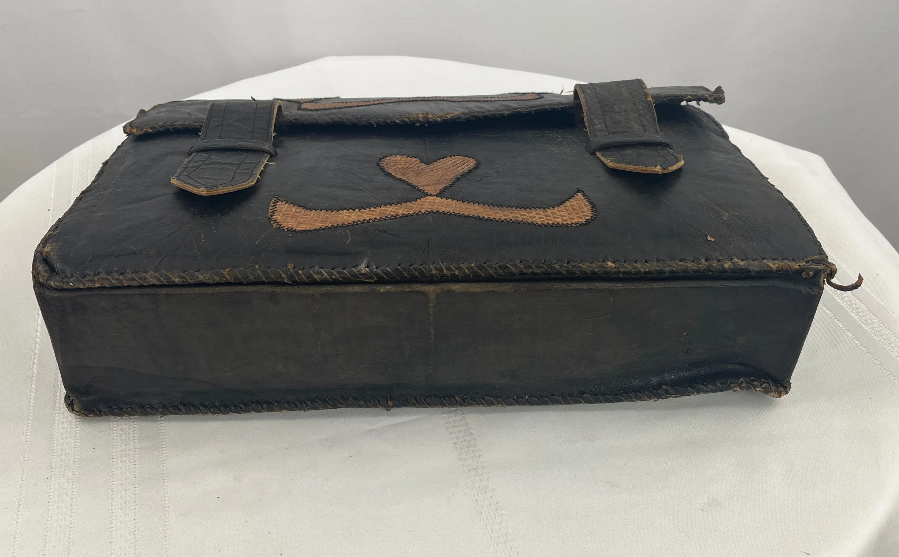 1900-1930 ENVELOPE PORTFOLIO BUSINESS LETTER DOCUMENT HOLDER BROWN LEATHER RARE