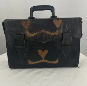 1900-1930 ENVELOPE PORTFOLIO BUSINESS LETTER DOCUMENT HOLDER BROWN LEATHER RARE