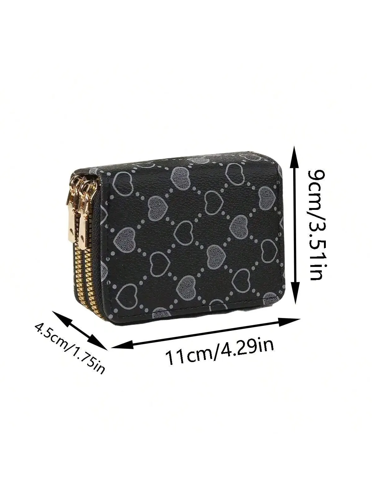 1pc Double Zipper Closure Chic Clutch Wallet