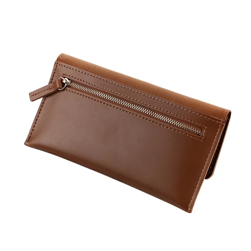 2019 Leather Women Wallets Hasp Lady Moneybags Zipper Coin Purse Woman Envelope Wallet Money Cards ID Holder Bags Purses Pocket