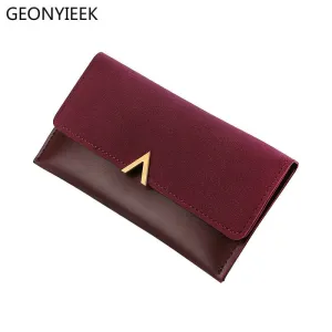 2019 Leather Women Wallets Hasp Lady Moneybags Zipper Coin Purse Woman Envelope Wallet Money Cards ID Holder Bags Purses Pocket