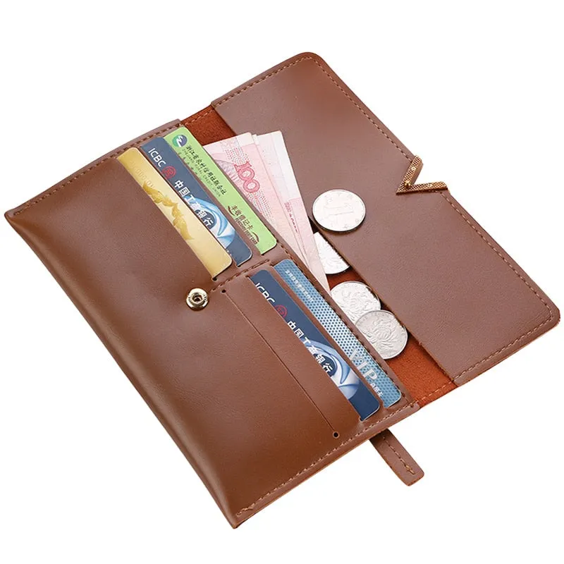 2019 Leather Women Wallets Hasp Lady Moneybags Zipper Coin Purse Woman Envelope Wallet Money Cards ID Holder Bags Purses Pocket