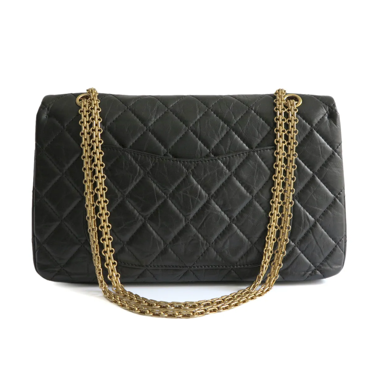 2.55 Reissue Flap Bag Size 227 in Black Aged Calfskin