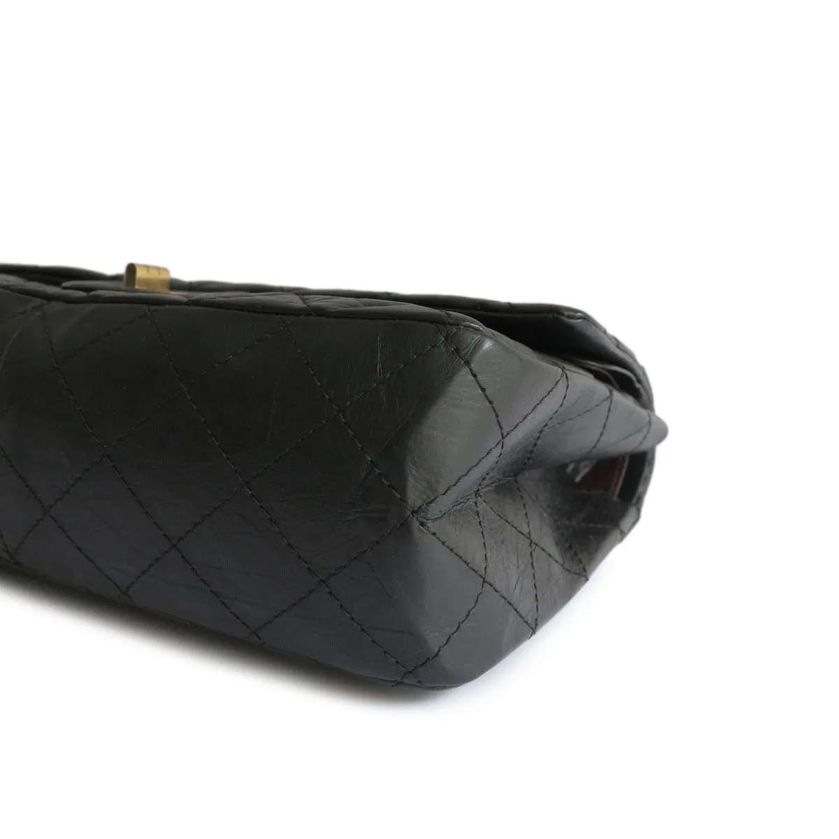 2.55 Reissue Flap Bag Size 227 in Black Aged Calfskin