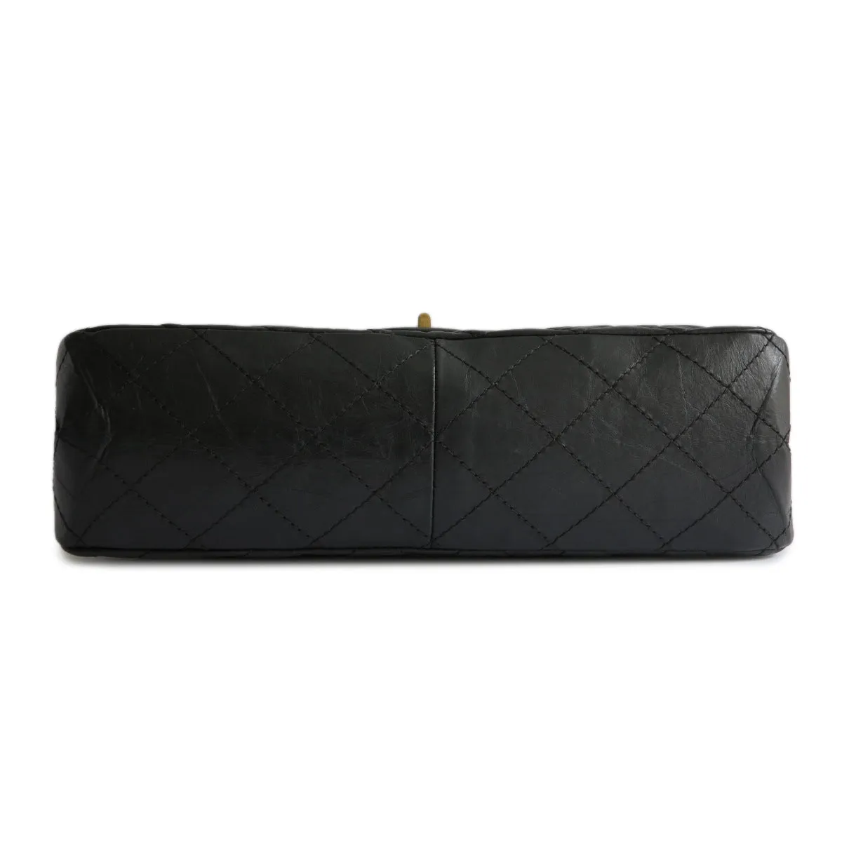 2.55 Reissue Flap Bag Size 227 in Black Aged Calfskin