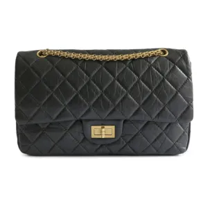 2.55 Reissue Flap Bag Size 227 in Black Aged Calfskin