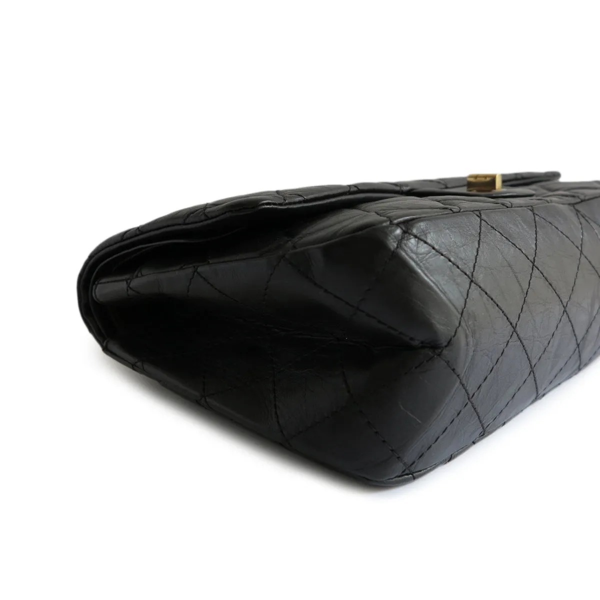2.55 Reissue Flap Bag Size 227 in Black Aged Calfskin