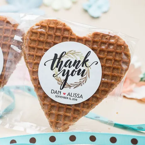 30 Pack Stroopwafel Heart Wedding Favors