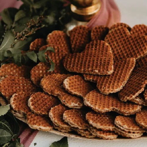30 Pack Stroopwafel Heart Wedding Favors