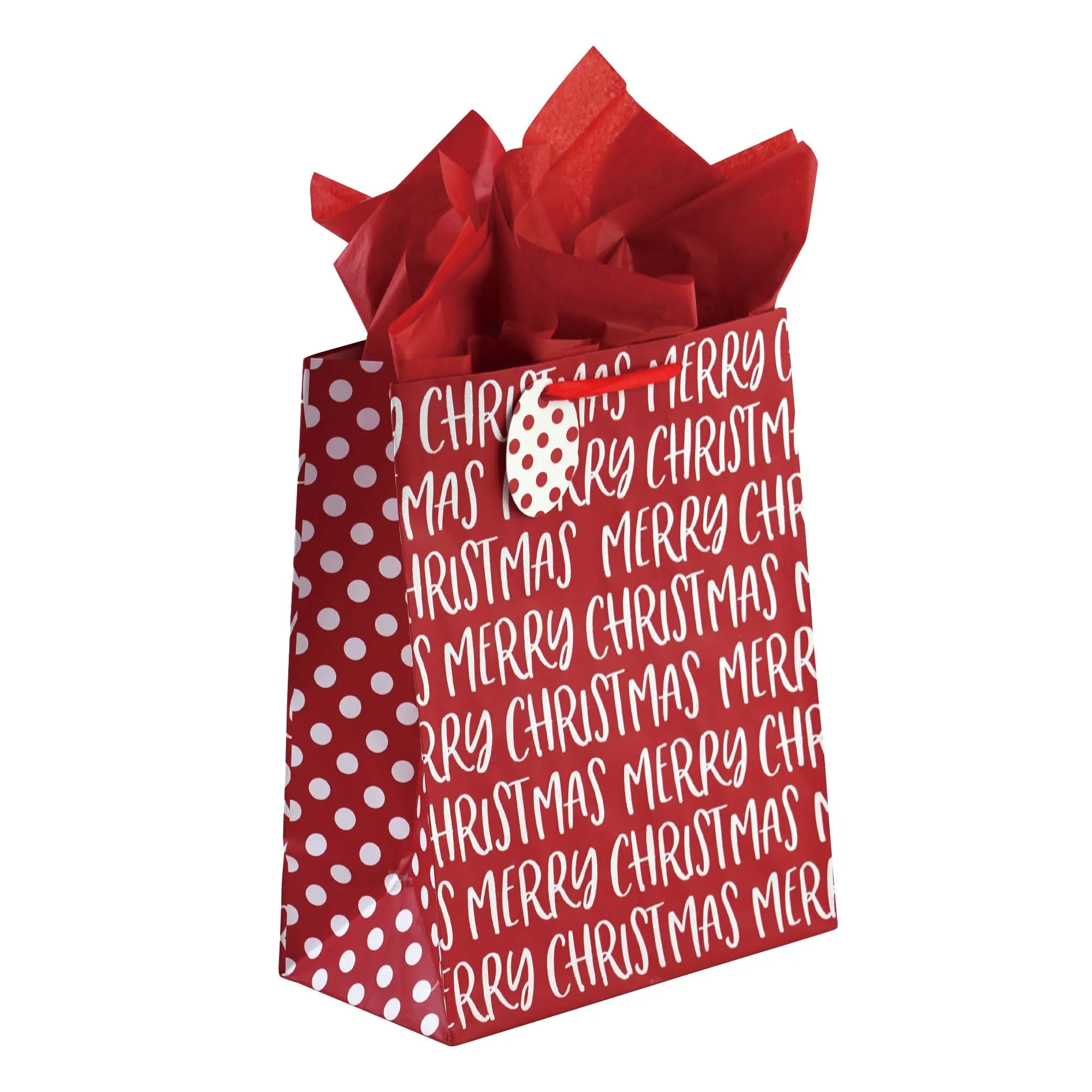 3Pk Large Pretty Plaid Christmas Hot Stamp/Glitter Bag, 4 Designs