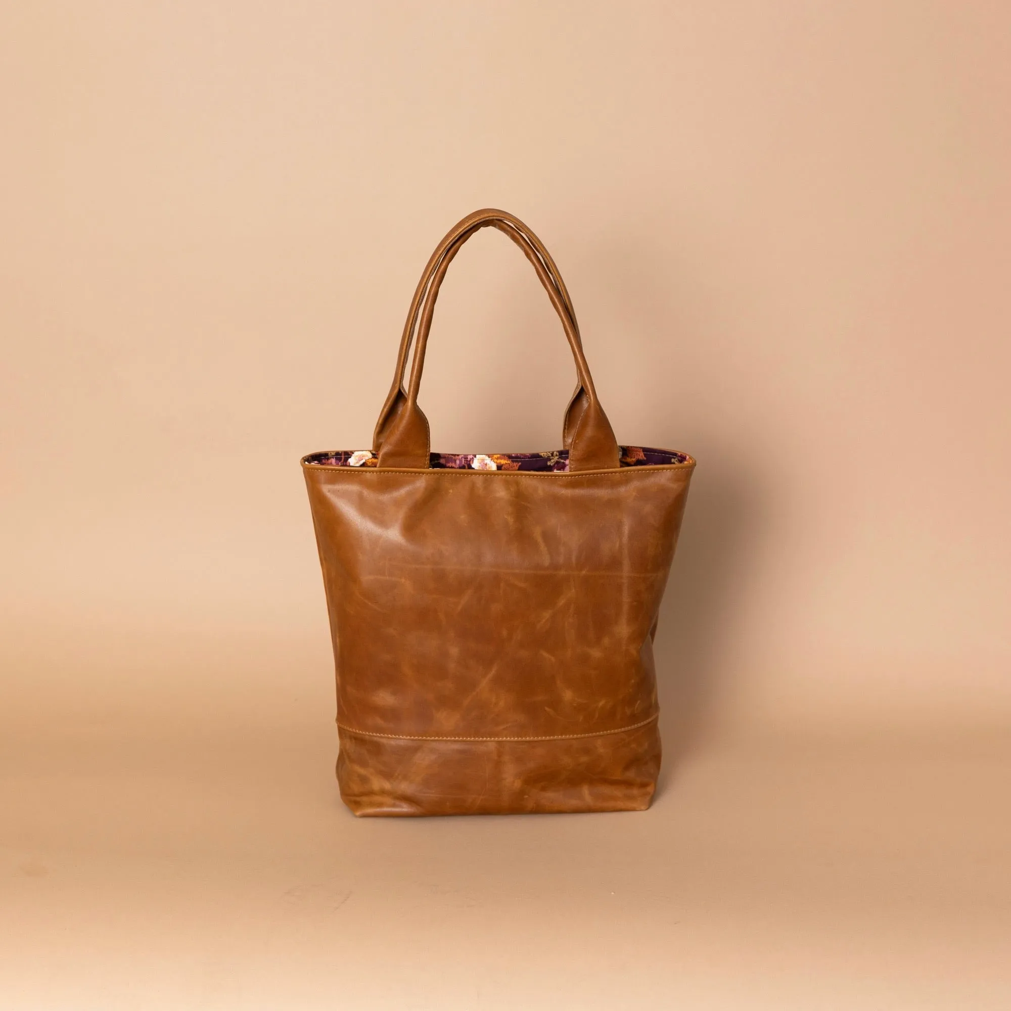 Abbey Tote All Leather Cognac