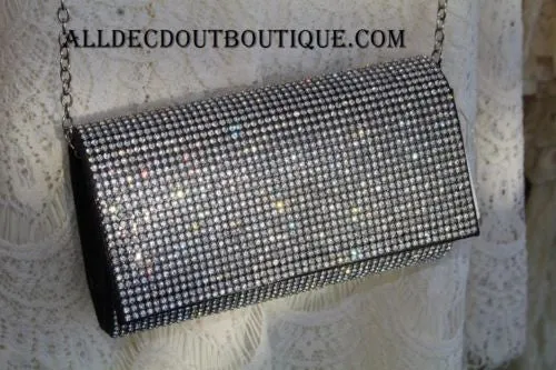 ADO | Crystal Clutch Purse/Wallet Black