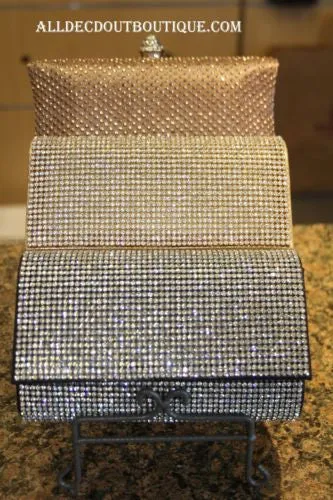 ADO | Crystal Clutch Purse/Wallet Black