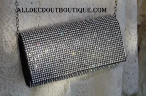 ADO | Crystal Clutch Purse/Wallet Black