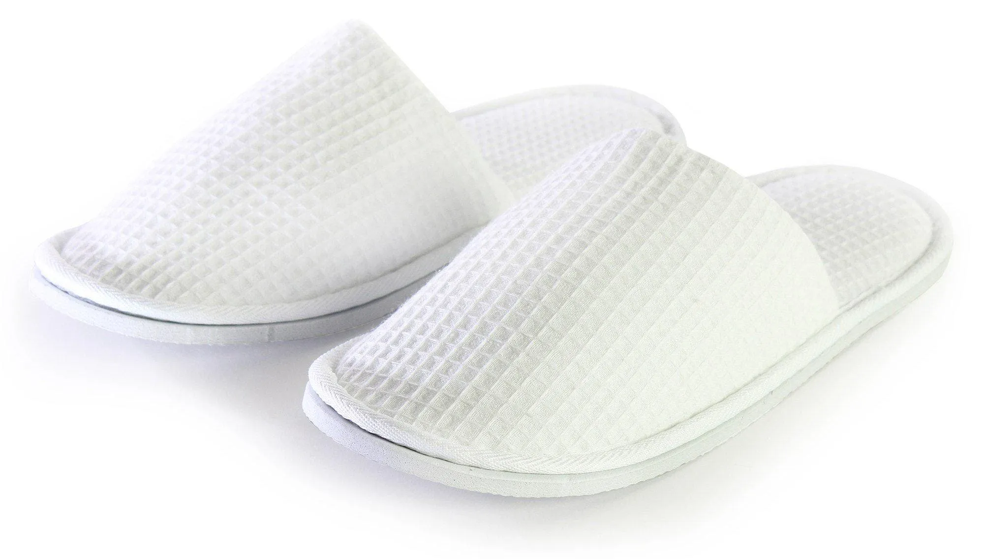 Adult Closed Toe Waffle Slippers, Soft & Breathable