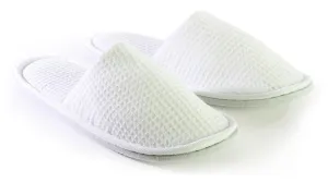 Adult Closed Toe Waffle Slippers, Soft & Breathable