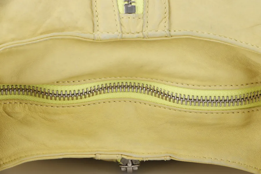 ALEXANDER WANG LIME GREEN DONNA LAMBSKIN SHOULDER BAG MULTI ZIPPER NO DUST COVER