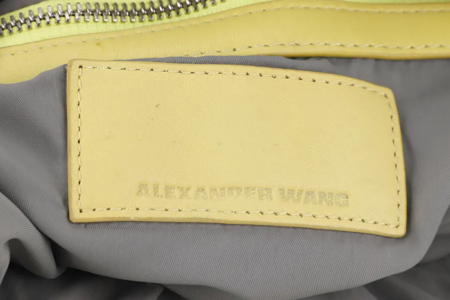 ALEXANDER WANG LIME GREEN DONNA LAMBSKIN SHOULDER BAG MULTI ZIPPER NO DUST COVER
