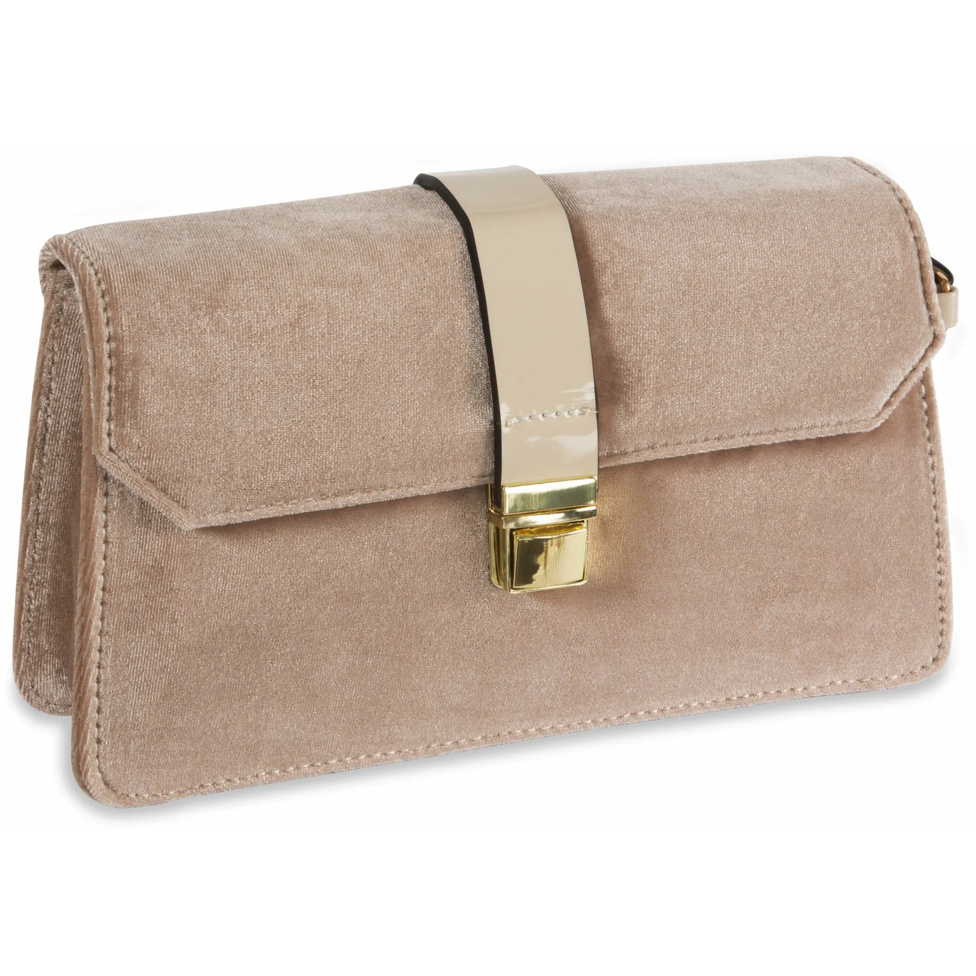 Almond Velvet Crossbody Bag