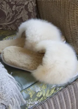 Alpaca Slipper Slides- Champagne