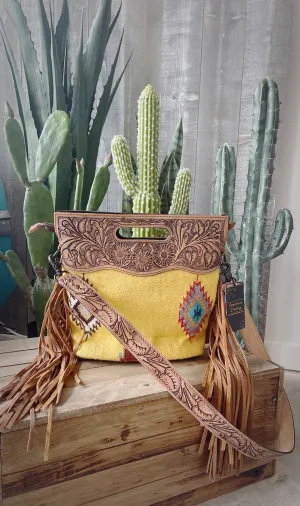 American Darling Mustard and Aztec Clutch/Crossbody
