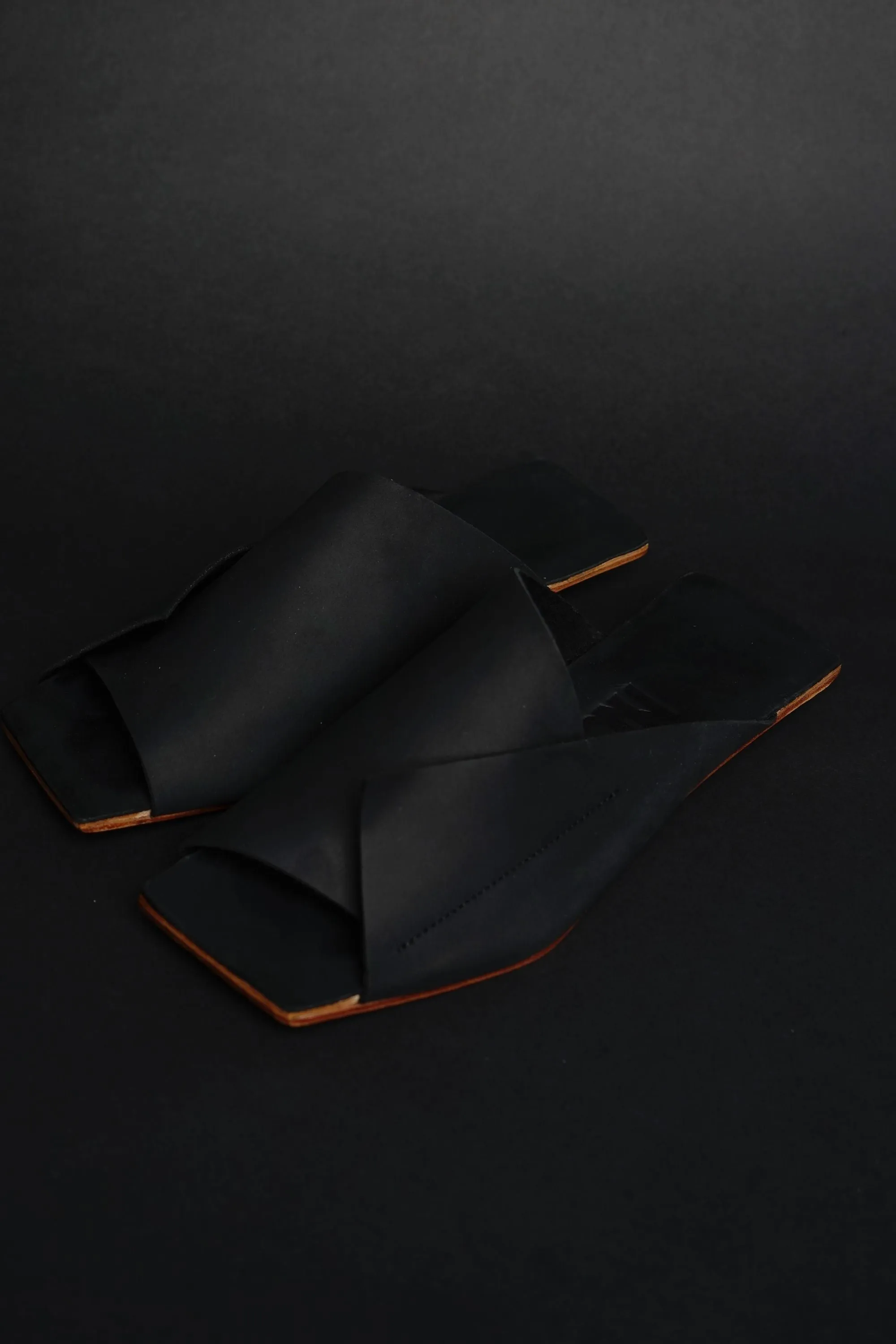 Amos Handcrafted Black Leather Slides