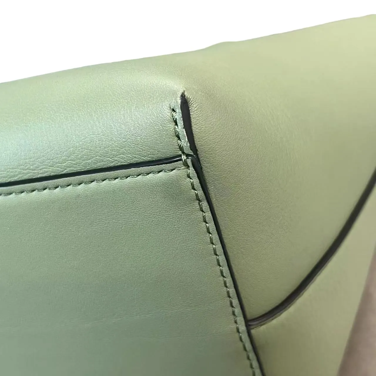 Anagram Tote Medium Calfskin Leather Green