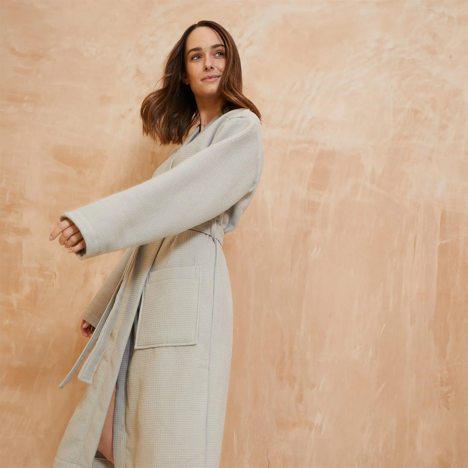 Anthra Grey Waffle Robe