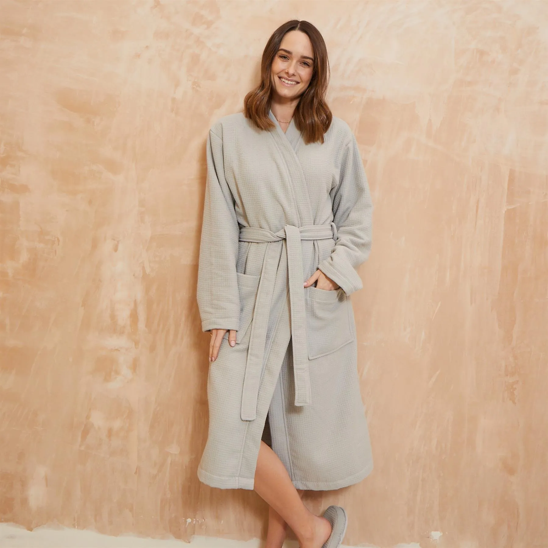 Anthra Grey Waffle Robe