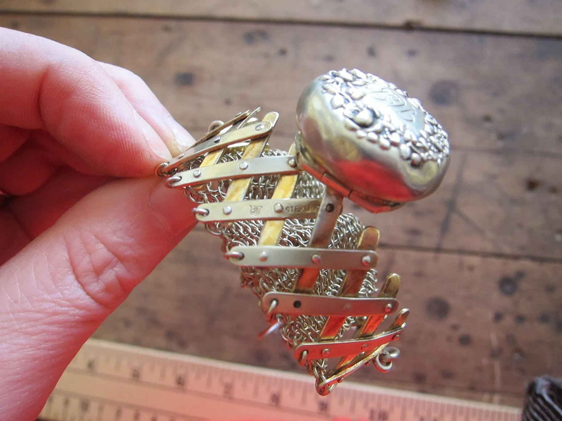 Antique Collapsible Sterling Silver Coin Purse