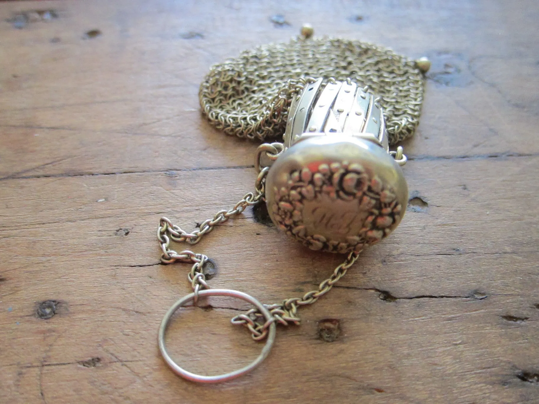 Antique Collapsible Sterling Silver Coin Purse