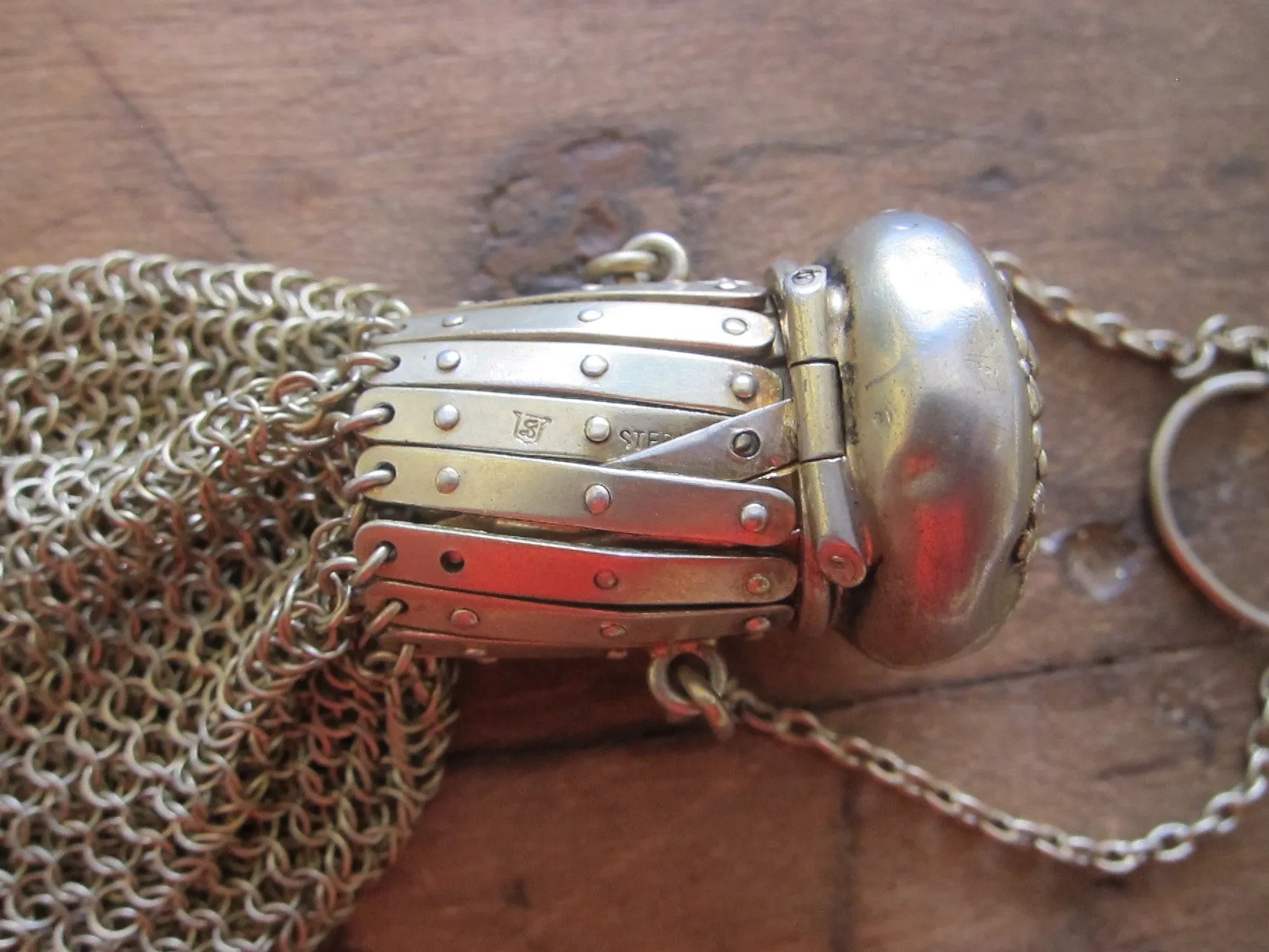Antique Collapsible Sterling Silver Coin Purse