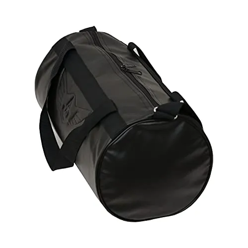 AUXTER Blacky Leatherette Gym Bag Duffel Bag Shoulder Bag for Men and Women Emboss Logo (Black)
