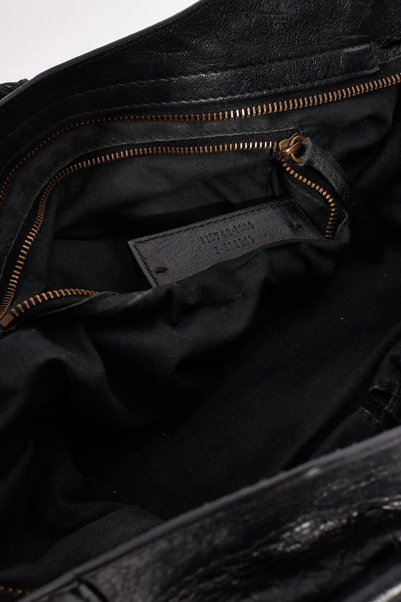 Balenciaga Black Lambskin Leather Motocross City Bag