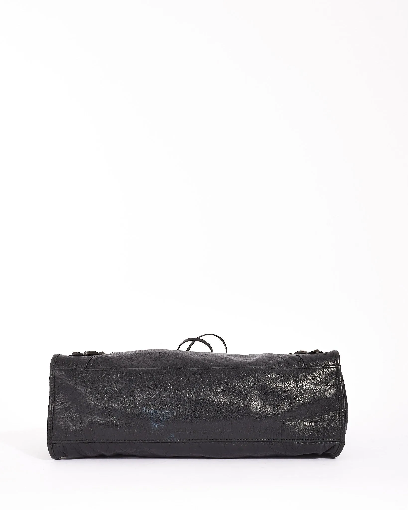 Balenciaga Black Lambskin Leather Motocross City Bag