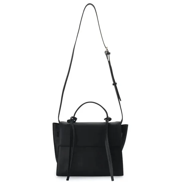 Bank leather black handbag