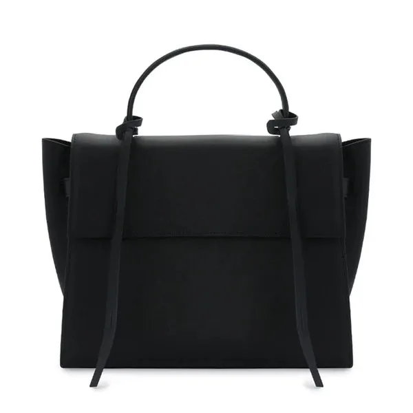 Bank leather black handbag
