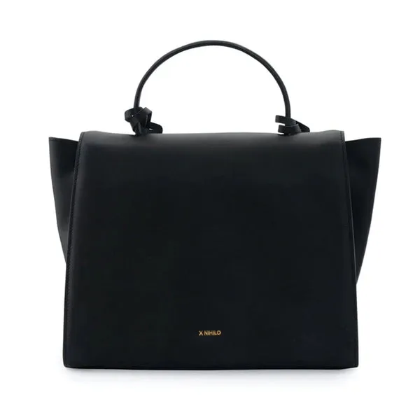 Bank leather black handbag