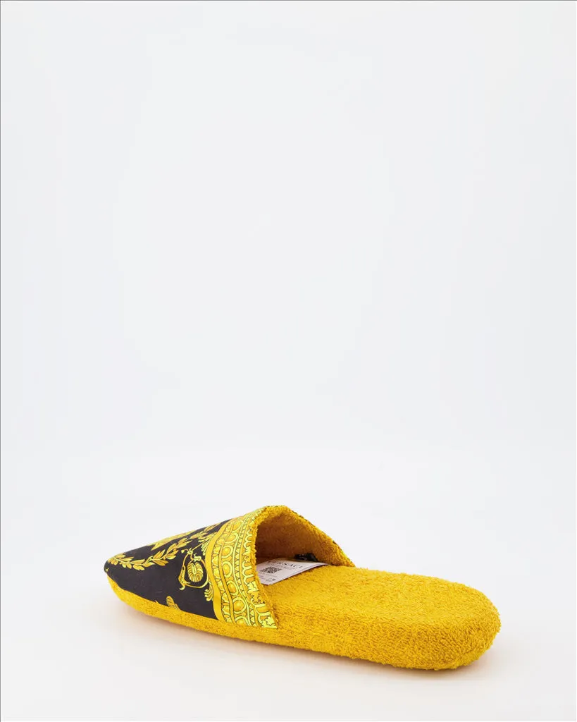 Barocco White Slippers