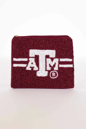 BEADED A&M COIN POUCH