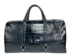 Bedford Travel XL Embossed Duffle Bag Weekender Black