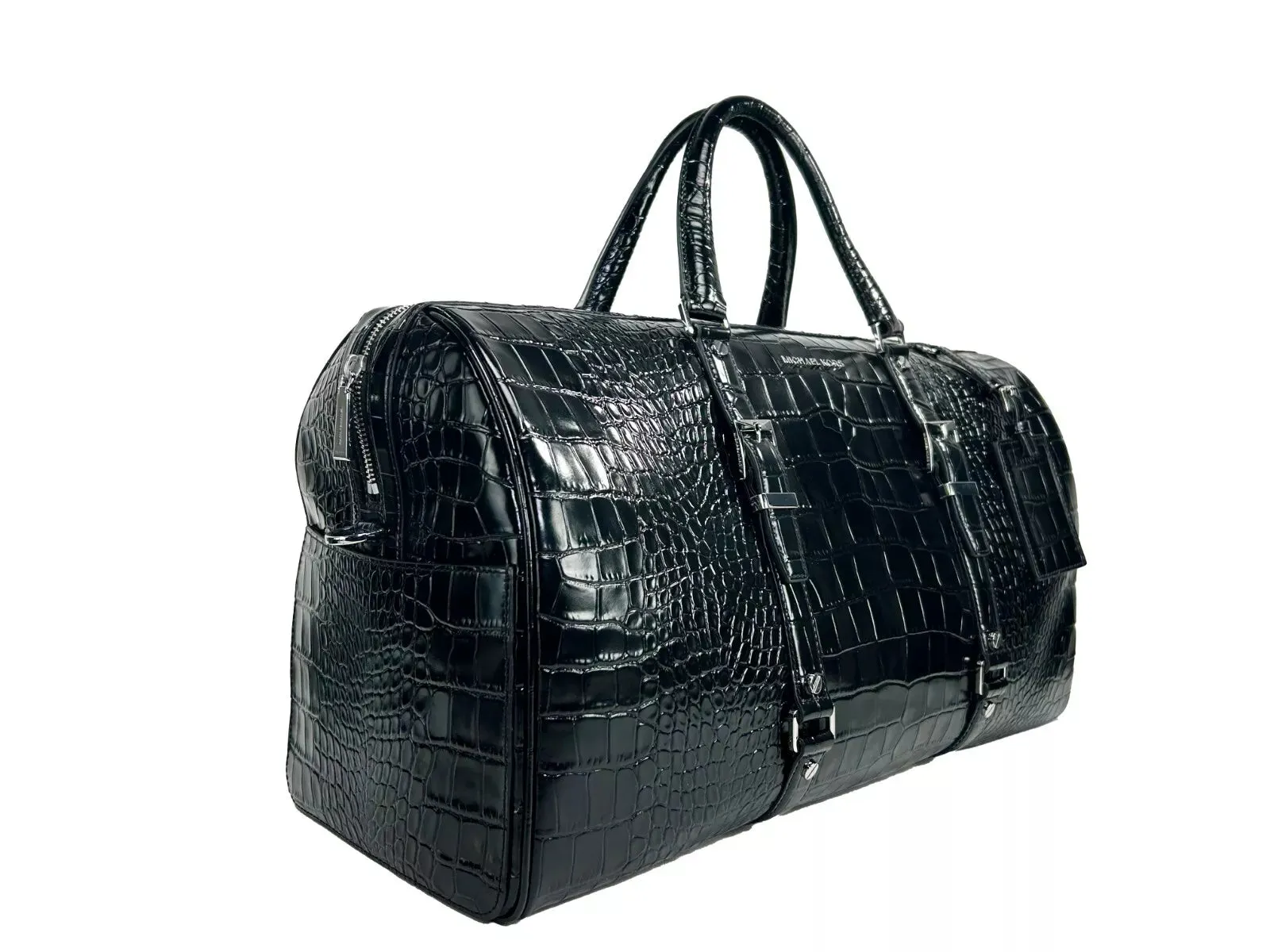 Bedford Travel XL Embossed Duffle Bag Weekender Black